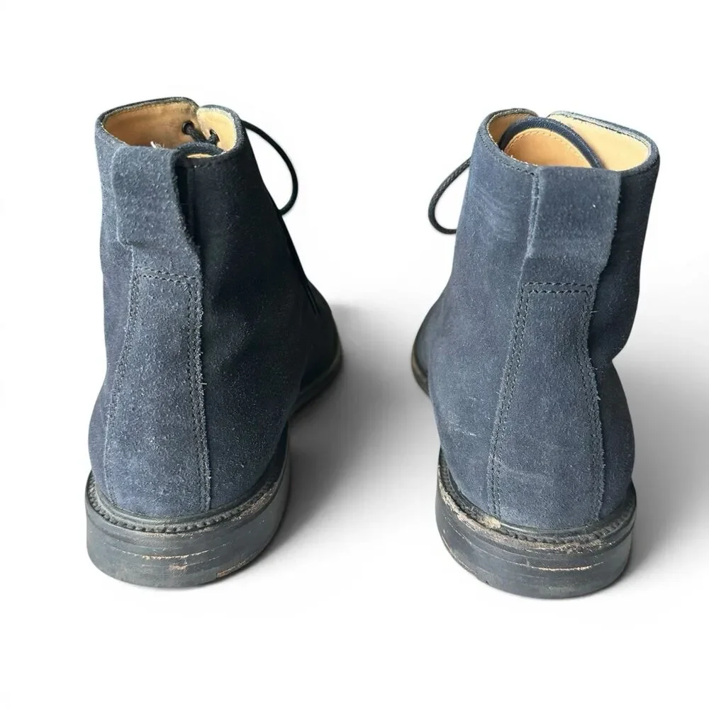 Alfred Sargent x J. Crew Men's UK 9.5 / US 10 Blue Suede Cap Toe Boots England